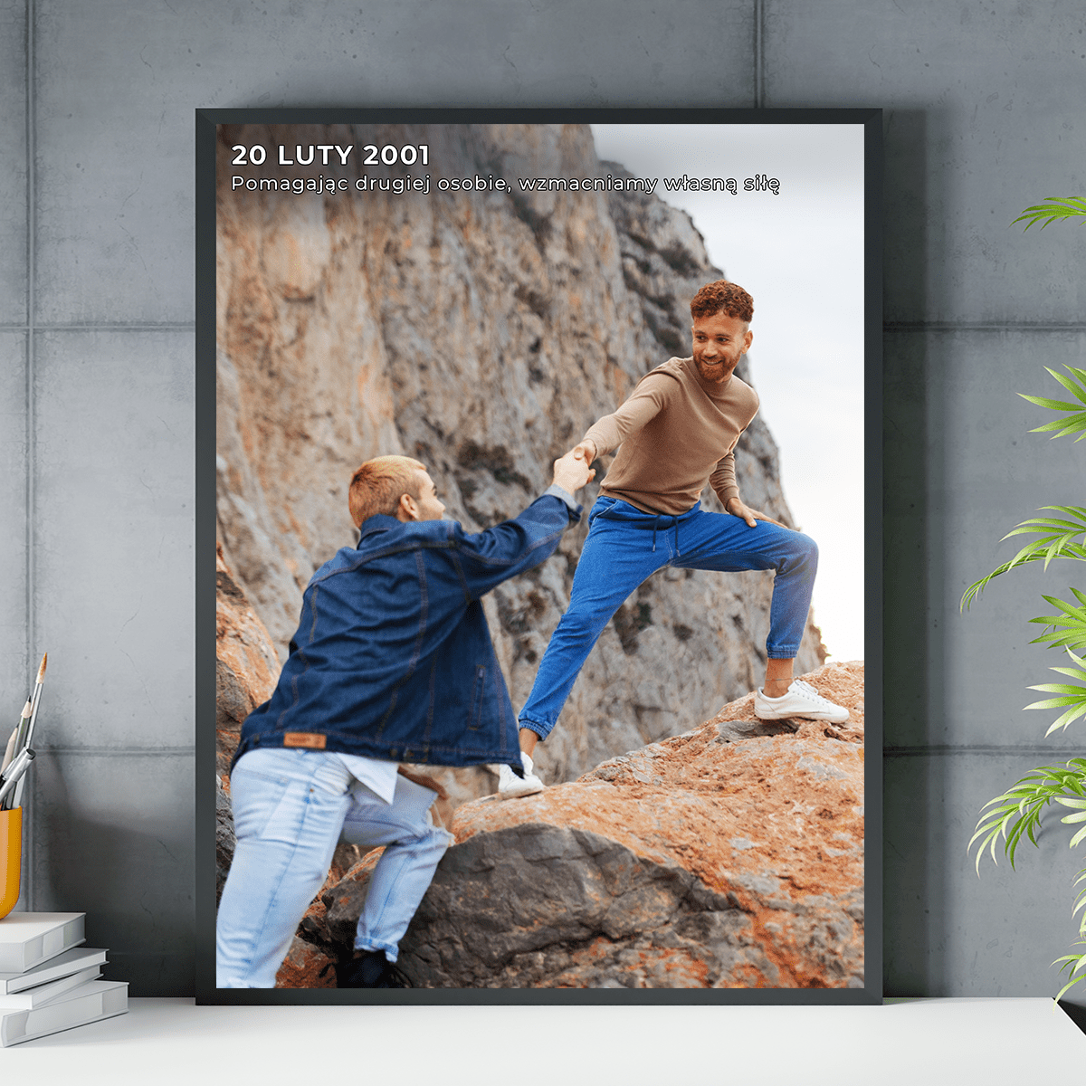 Zdjęcie braci + napis - plakat, spersonalizowany prezent dla brata - idamell.com