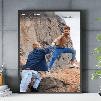 Zdjęcie braci + napis - plakat, spersonalizowany prezent dla brata - idamell.com