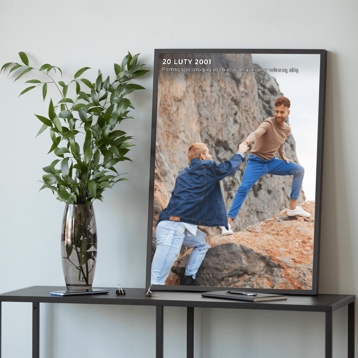Zdjęcie braci + napis - plakat, spersonalizowany prezent dla brata - idamell.com