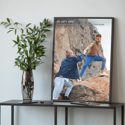 Zdjęcie braci + napis - plakat, spersonalizowany prezent dla brata - idamell.com