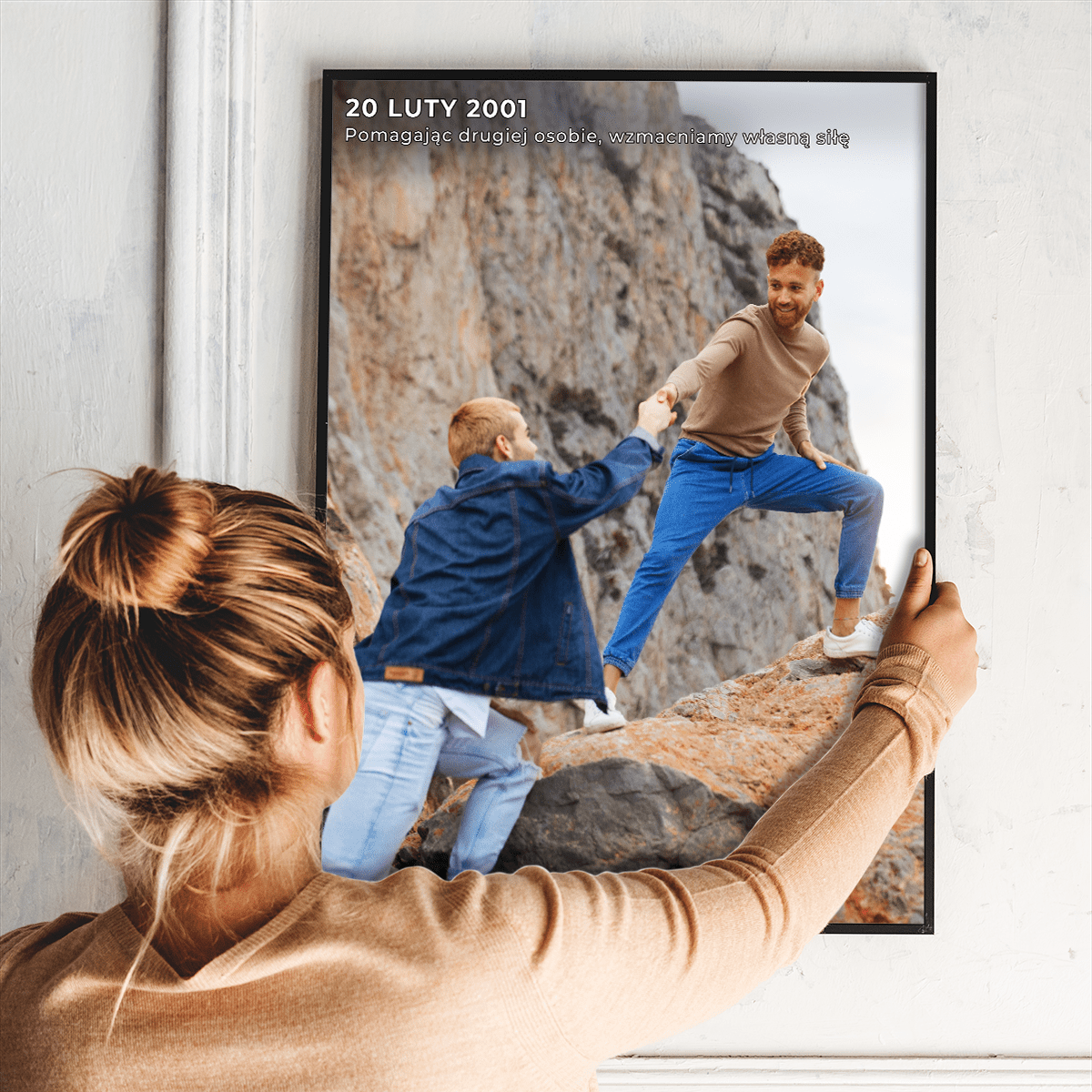 Zdjęcie braci + napis - plakat, spersonalizowany prezent dla brata - idamell.com