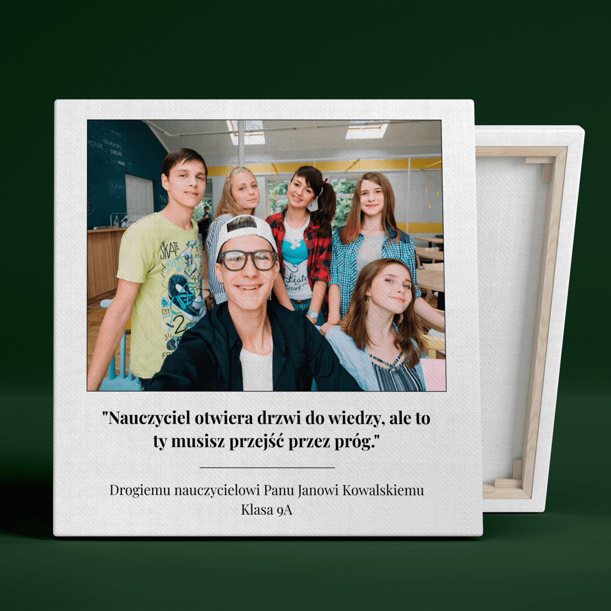 Zdjęcie + cytat dla nauczyciela - druk na płótnie, spersonalizowany prezent dla nauczyciela - idamell.com