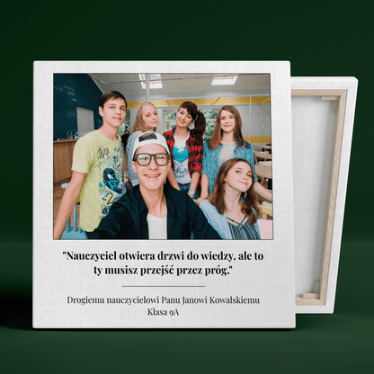 Zdjęcie + cytat dla nauczyciela - druk na płótnie, spersonalizowany prezent dla nauczyciela - idamell.com