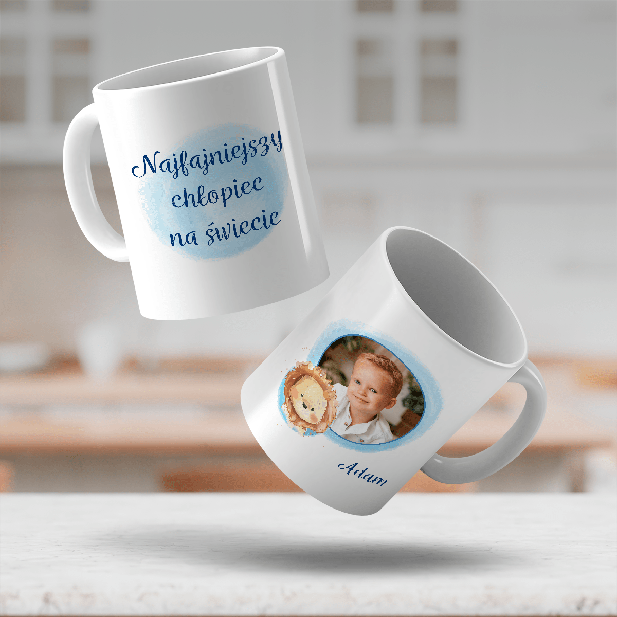 Zdjęcie dziecka + imię - 1x Kubek z nadrukiem, spersonalizowany prezent dla dziecka - idamell.com