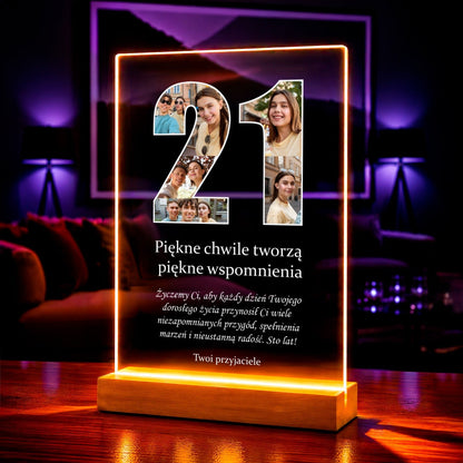 Zdjęcie na szkle akrylowym 21 lat prezent na urodziny - idamell.com