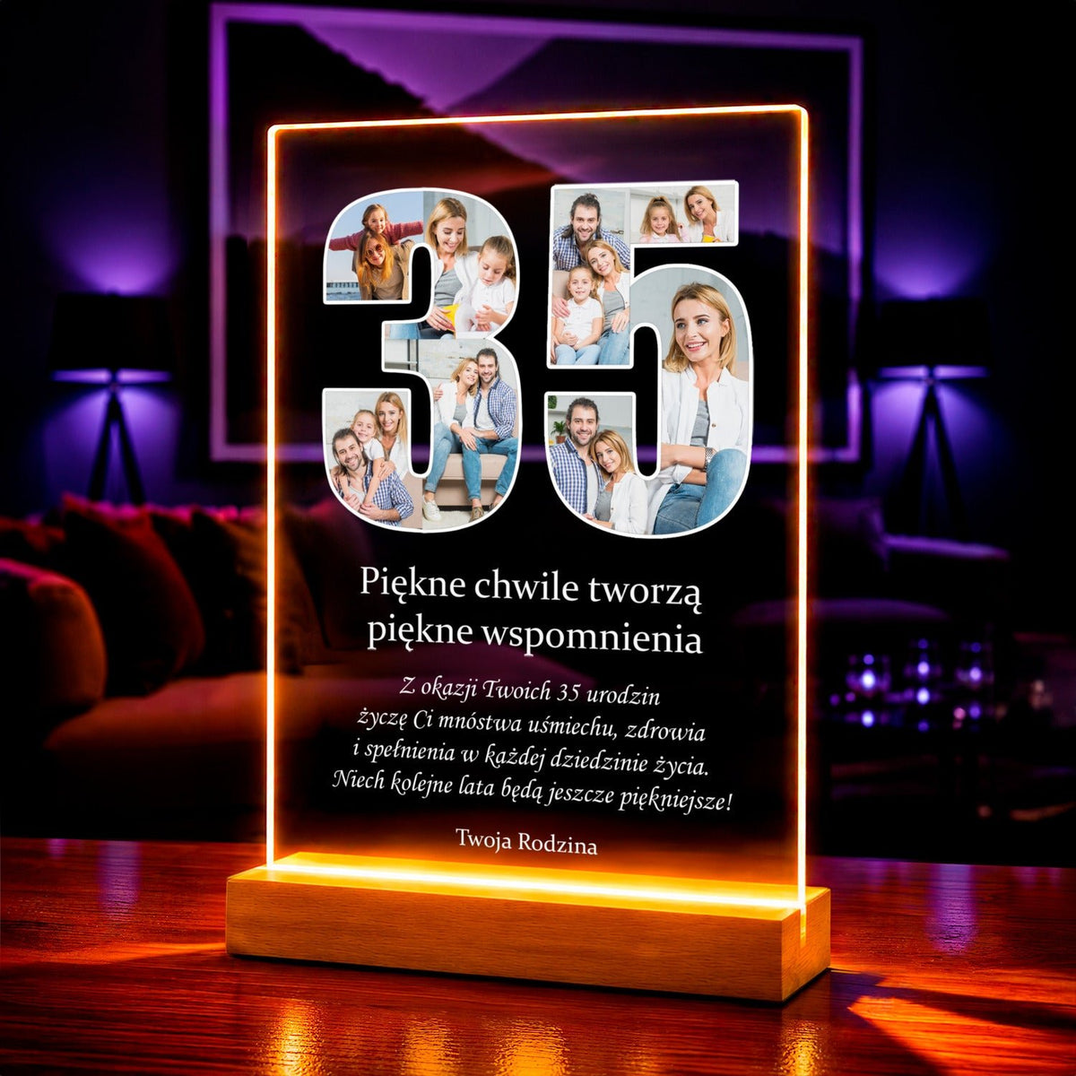 Zdjęcie na szkle akrylowym 35 lat prezent na urodziny - idamell.com