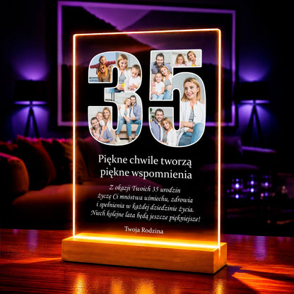 Zdjęcie na szkle akrylowym 35 lat prezent na urodziny - idamell.com