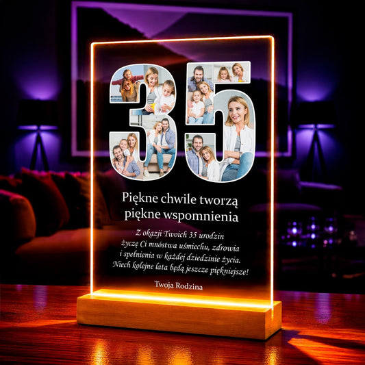 Zdjęcie na szkle akrylowym 35 lat prezent na urodziny - idamell.com