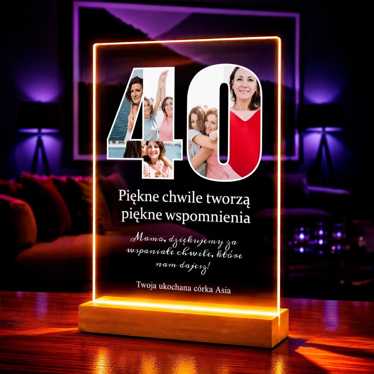 Zdjęcie na szkle akrylowym 40 lat mamy prezent na 40 urodziny - idamell.com