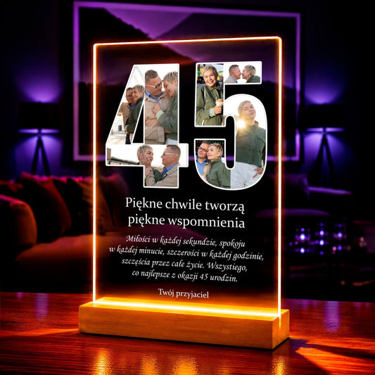 Zdjęcie na szkle akrylowym 45 lat prezent na urodziny - idamell.com