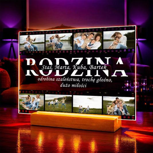 Zdjęcie na szkle akrylowym cała rodzina prezent dla rodziców - idamell.com