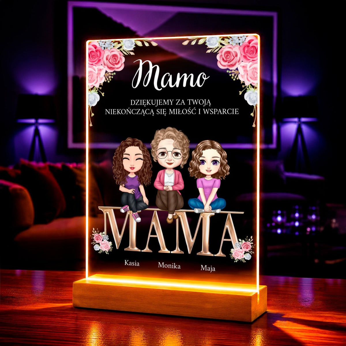 Zdjęcie na szkle akrylowym Clipart Mama córka prezent dla mamy - idamell.com