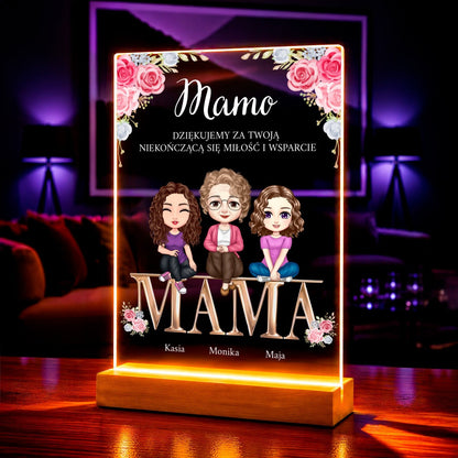 Zdjęcie na szkle akrylowym Clipart Mama córka prezent dla mamy - idamell.com