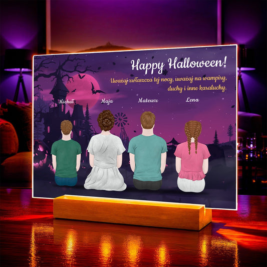 Zdjęcie na szkle akrylowym dynie i duchy prezent na halloween - idamell.com