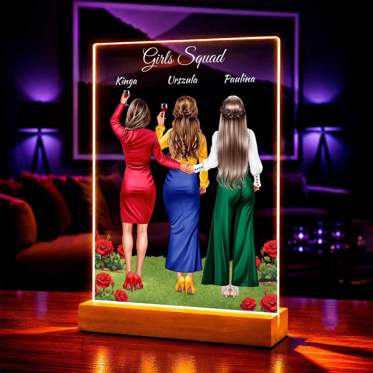 Zdjęcie na szkle akrylowym Girls squad Clipart prezent dla kobiety - idamell.com