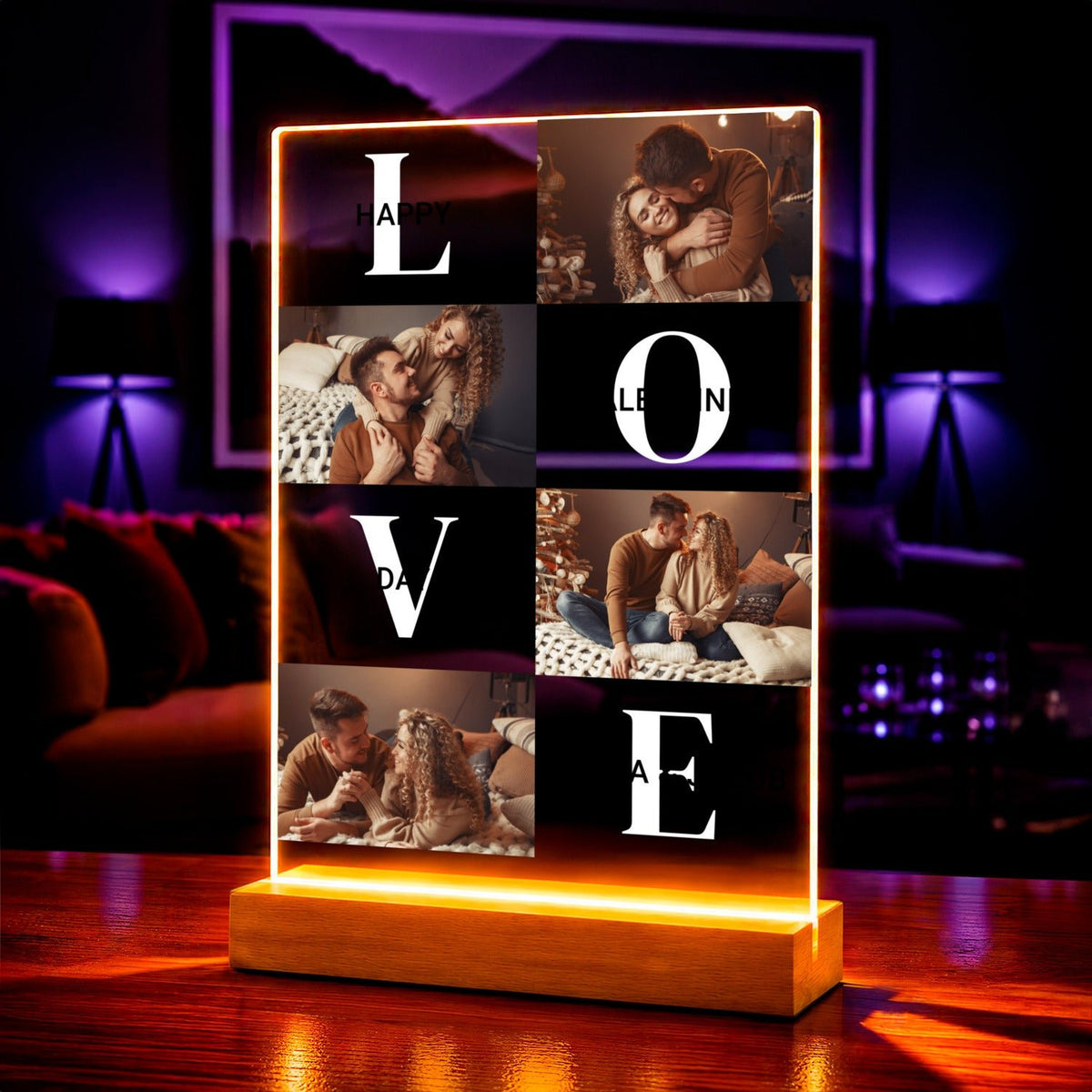 Zdjęcie na szkle akrylowym Happy Valentine s Day prezent dla pary - idamell.com