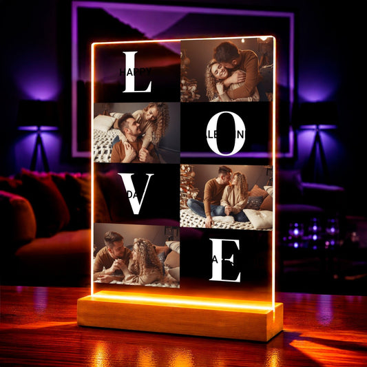 Zdjęcie na szkle akrylowym Happy Valentine s Day prezent dla pary - idamell.com