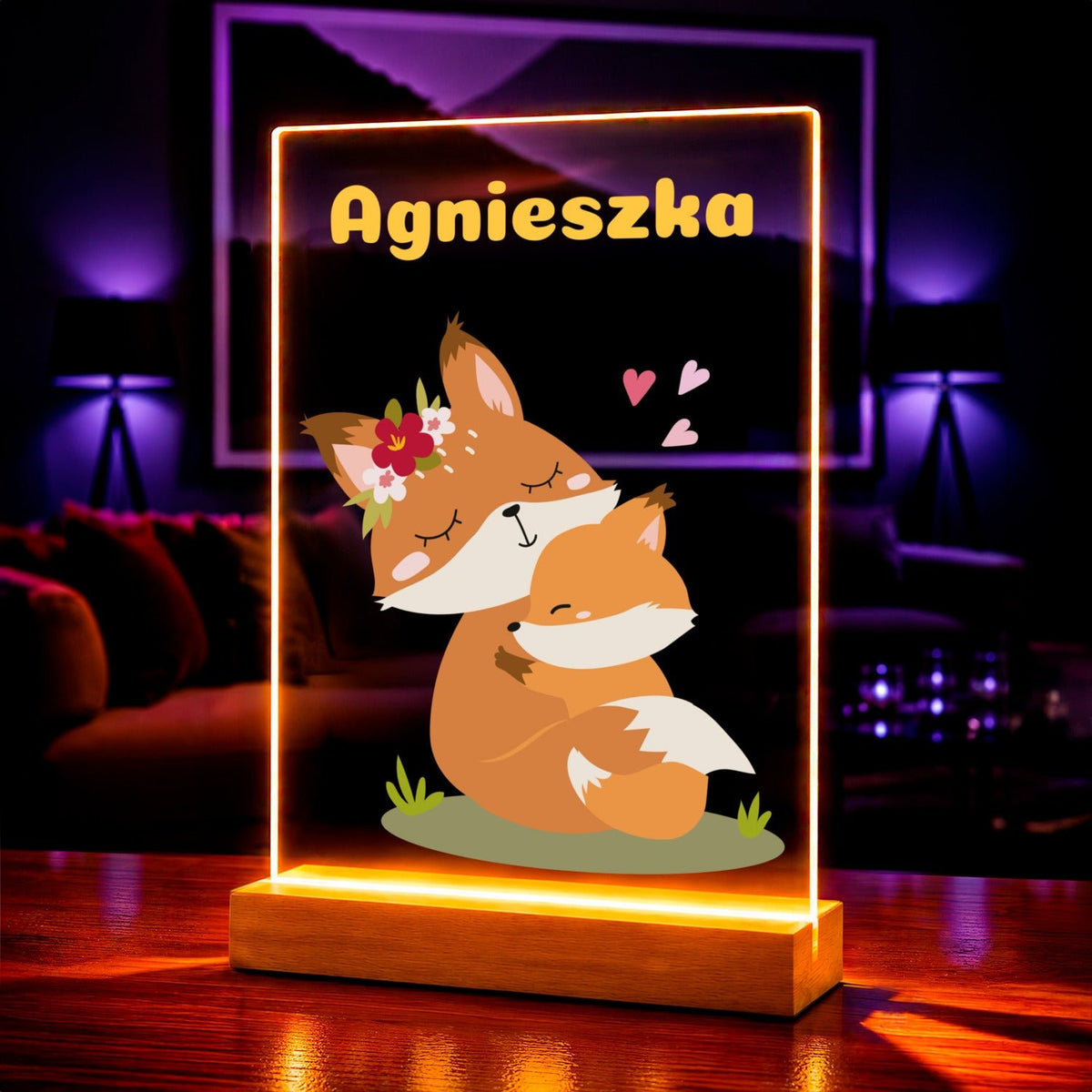Zdjęcie na szkle akrylowym imię i grafika prezent dla noworodka - idamell.com