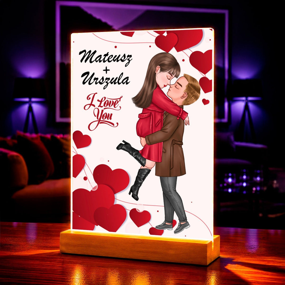Zdjęcie na szkle akrylowym love you Clipart prezent dla mężczyzny - idamell.com