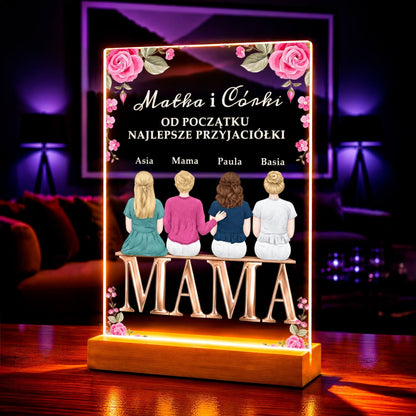 Zdjęcie na szkle akrylowym mama i przyjaciółka prezent dla mamy - idamell.com