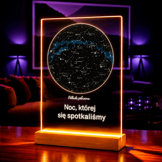 Zdjęcie na szkle akrylowym mapa z gwiazd prezent na rocznicę - idamell.com
