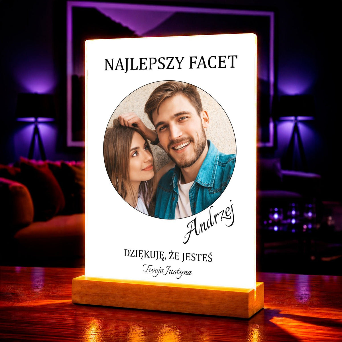 Zdjęcie na szkle akrylowym mój mężczyzna prezent dla chłopaka - idamell.com