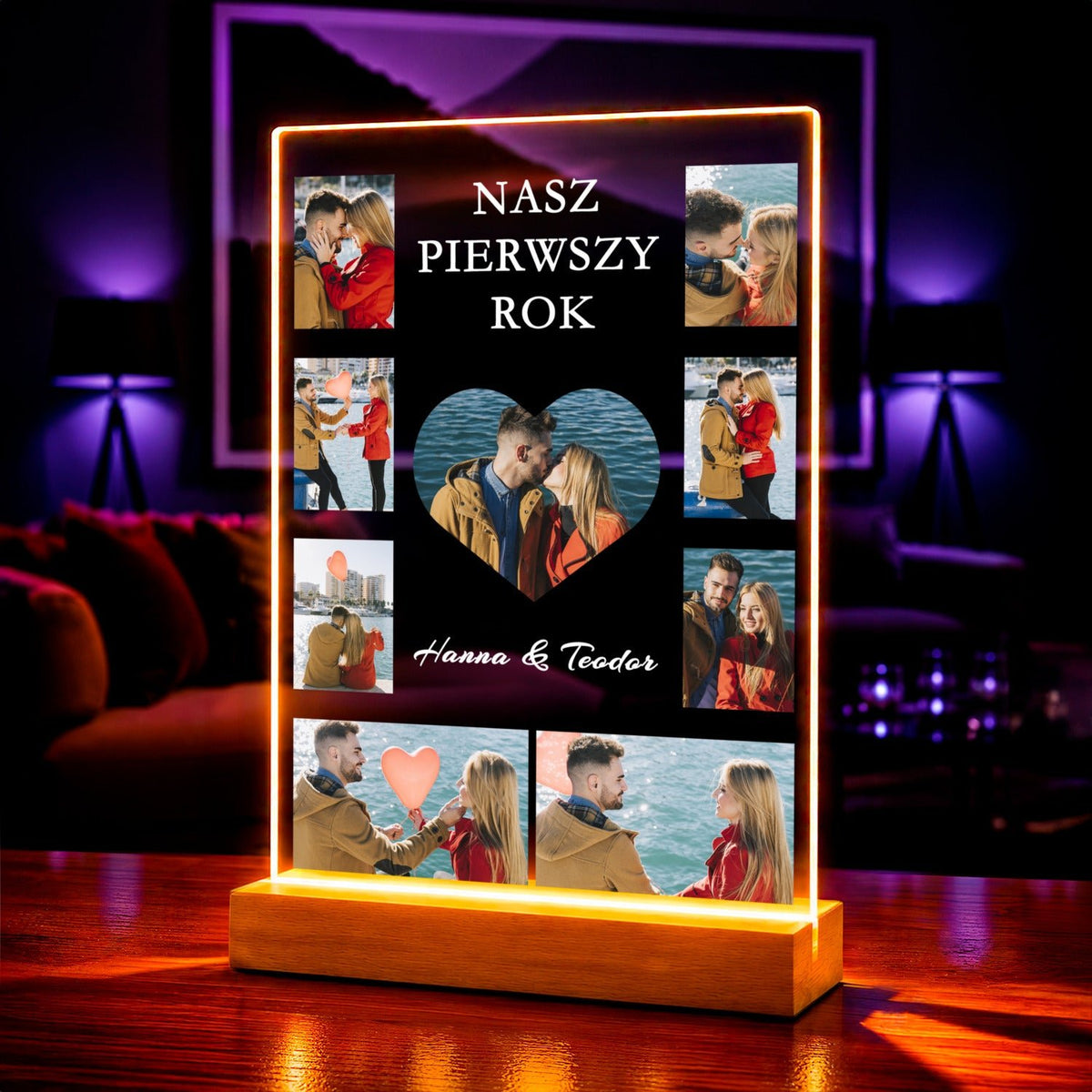 Zdjęcie na szkle akrylowym nasz rok w kadrach prezent na rocznicę - idamell.com