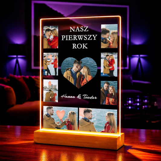 Zdjęcie na szkle akrylowym nasz rok w kadrach prezent na rocznicę - idamell.com