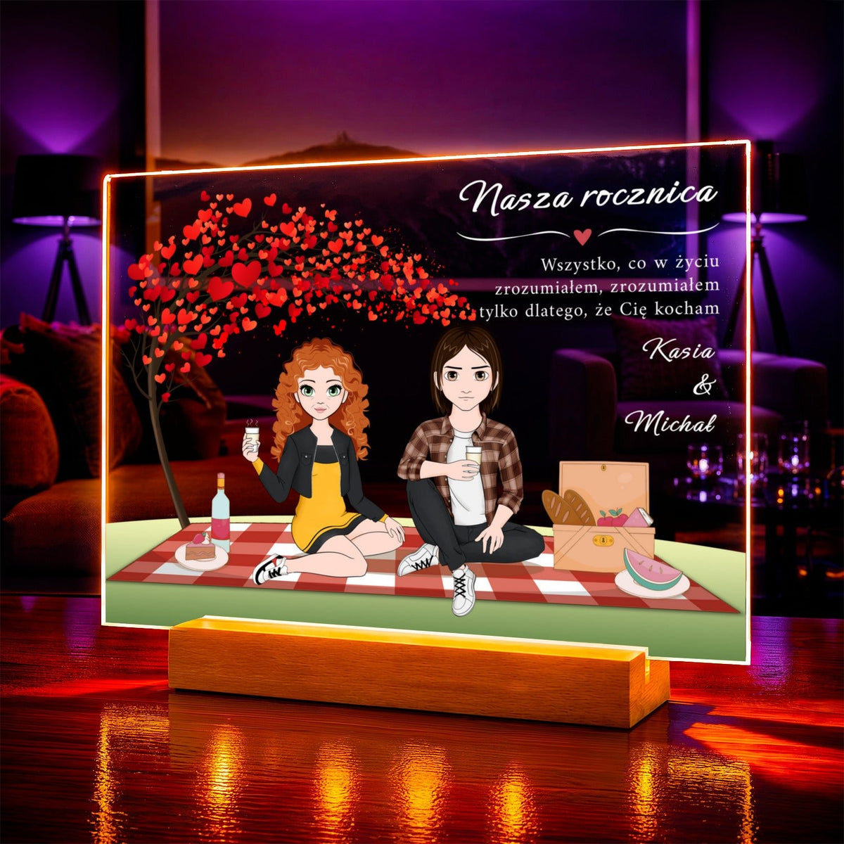 Zdjęcie na szkle akrylowym Nasza clipart prezent na rocznicę - idamell.com
