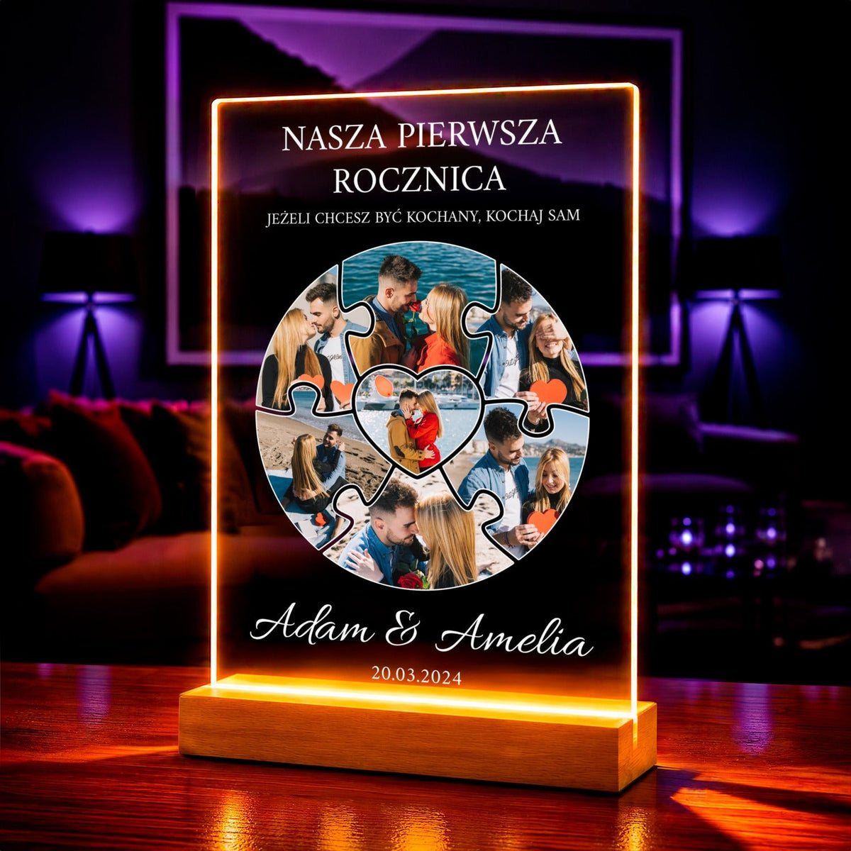 Zdjęcie na szkle akrylowym Pierwsza związku prezent na rocznicę - idamell.com
