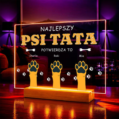 Zdjęcie na szkle akrylowym psi tata prezent dla psiarza - idamell.com
