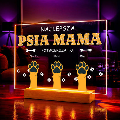 Zdjęcie na szkle akrylowym psia mama prezent dla psiarza - idamell.com