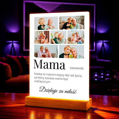 Zdjęcie na szkle akrylowym słowo mama prezent dla mamy - idamell.com