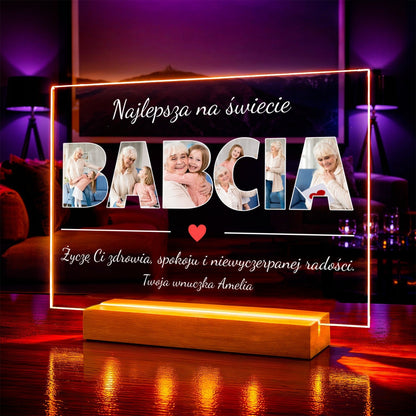Zdjęcie na szkle akrylowym w prostej oprawie prezent dla babci - idamell.com