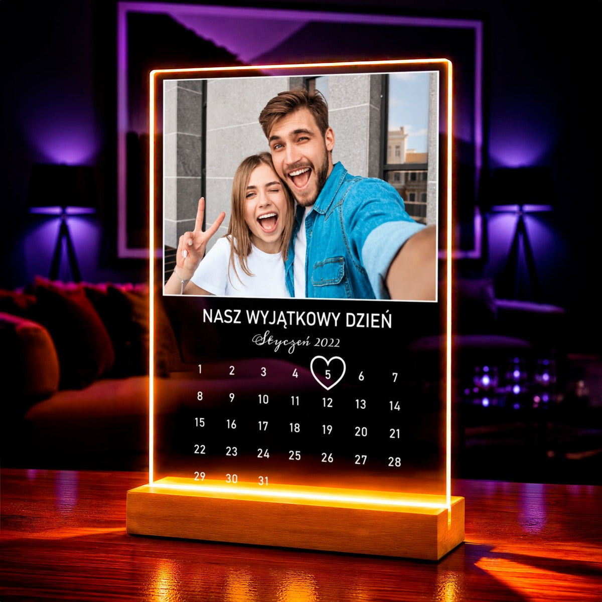 Zdjęcie na szkle akrylowym w subtelnym ujęciu prezent na rocznicę - idamell.com