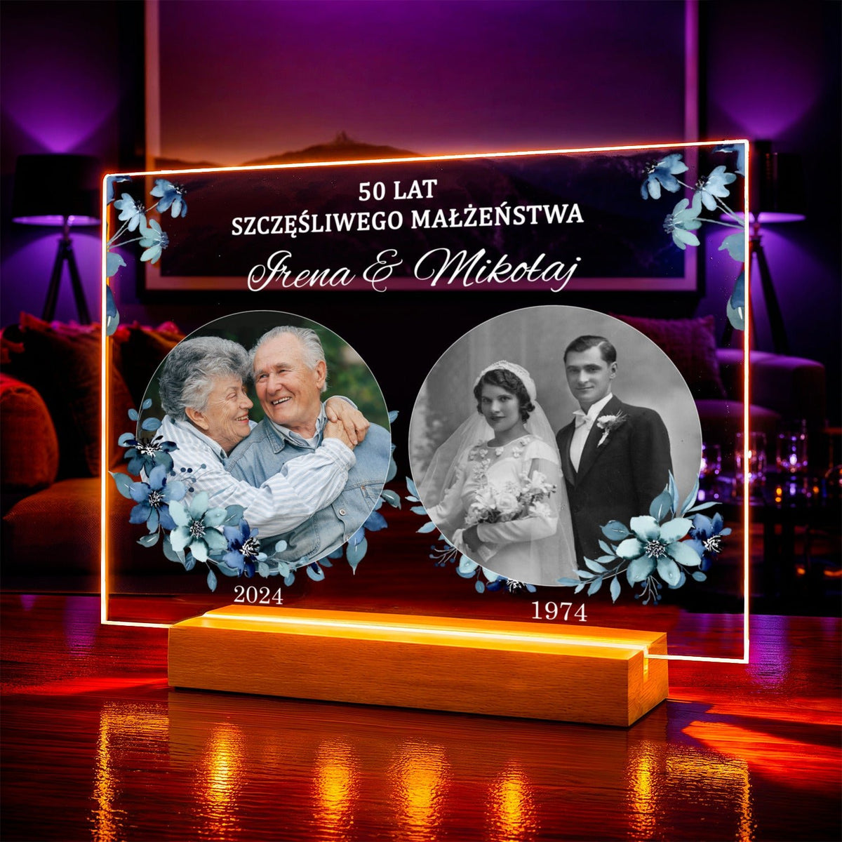 Zdjęcie na szkle akrylowym wspólne lata prezent na rocznicę - idamell.com