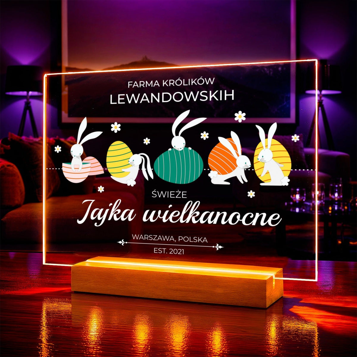 Zdjęcie na szkle akrylowym z podpisem prezent na wielkanoc - idamell.com