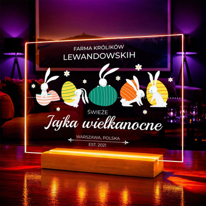 Zdjęcie na szkle akrylowym z podpisem prezent na wielkanoc - idamell.com