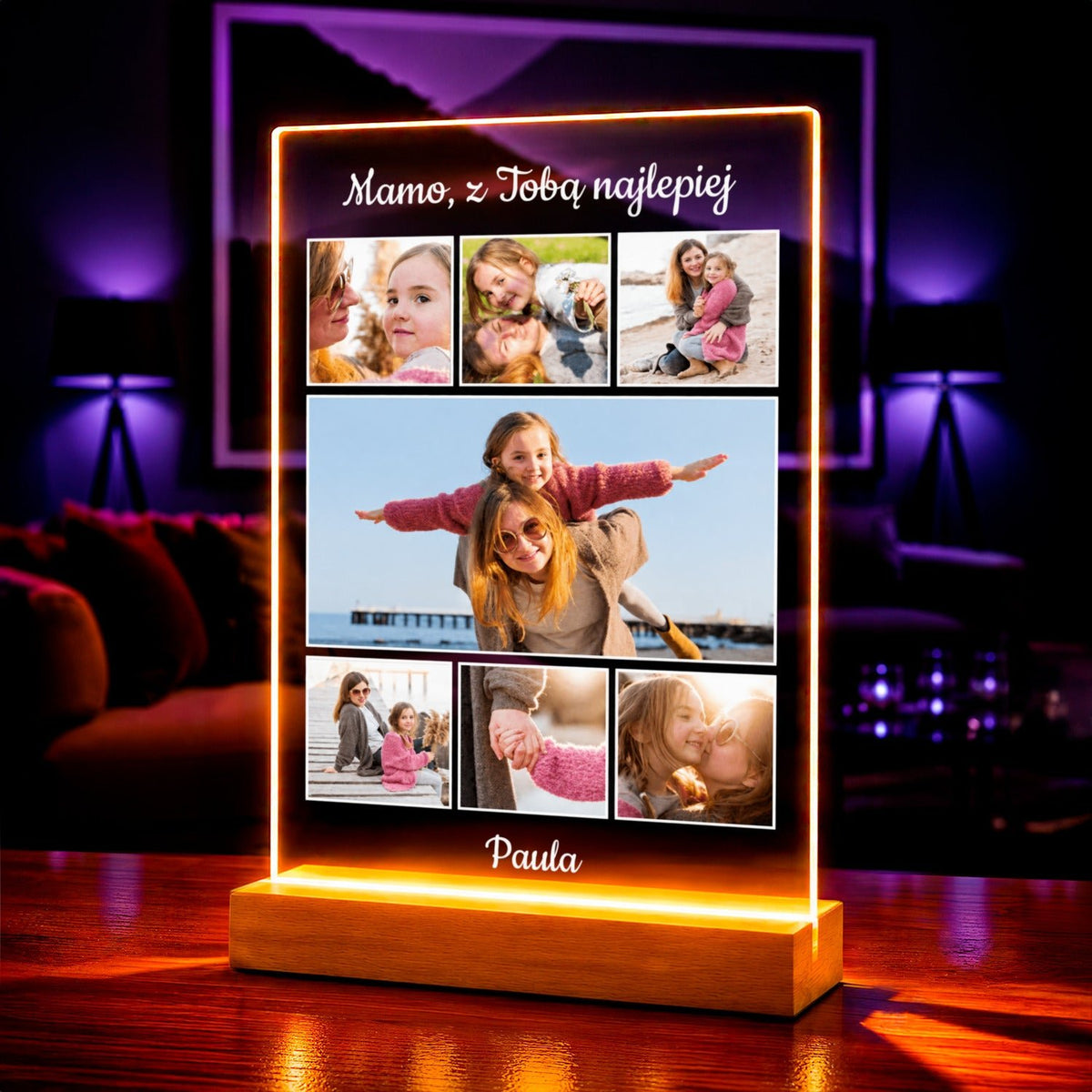 Zdjęcie na szkle akrylowym z Tobą najlepiej prezent dla mamy - idamell.com