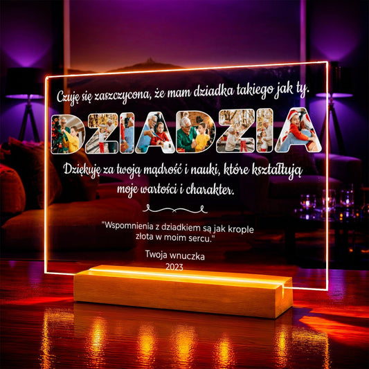 Zdjęcie na szkle akrylowym z wyznaniem prezent dla dziadka - idamell.com
