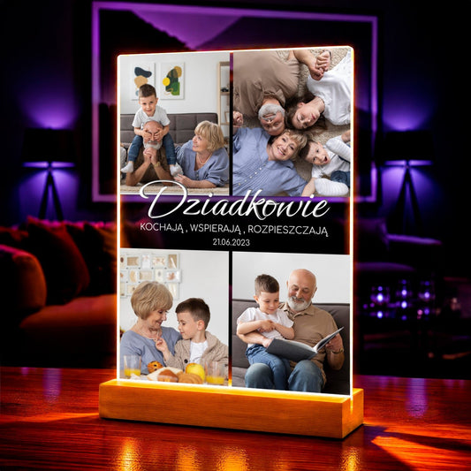 Zdjęcie na szkle akrylowym z wyznaniem prezent dla dziadków - idamell.com