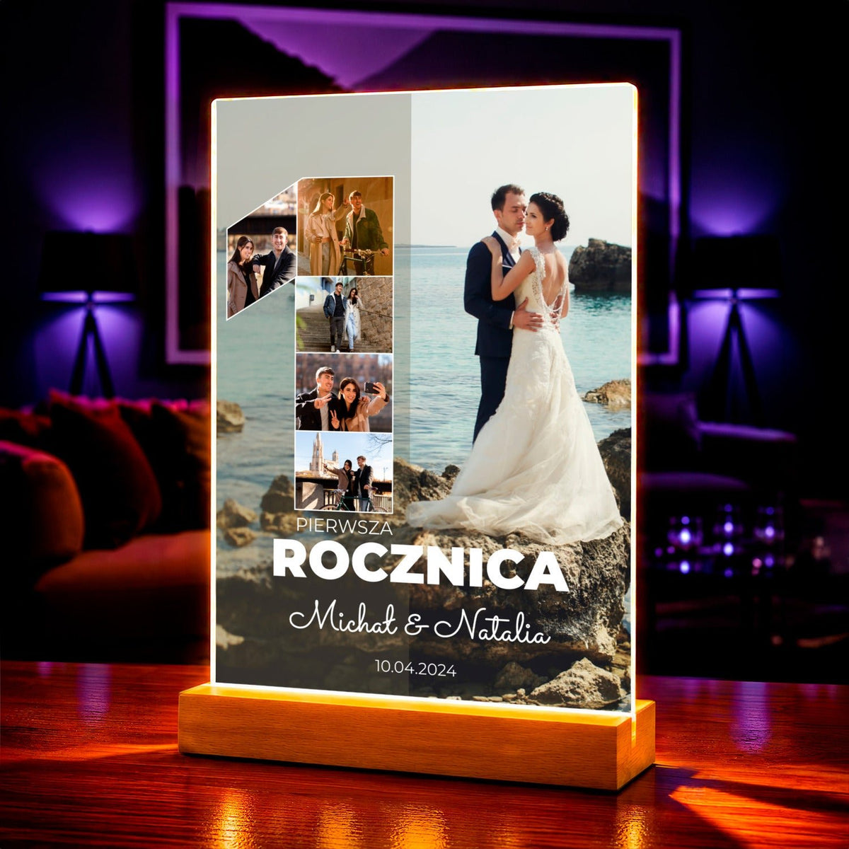 Zdjęcie na szkle akrylowym z wyznaniem prezent na rocznicę - idamell.com
