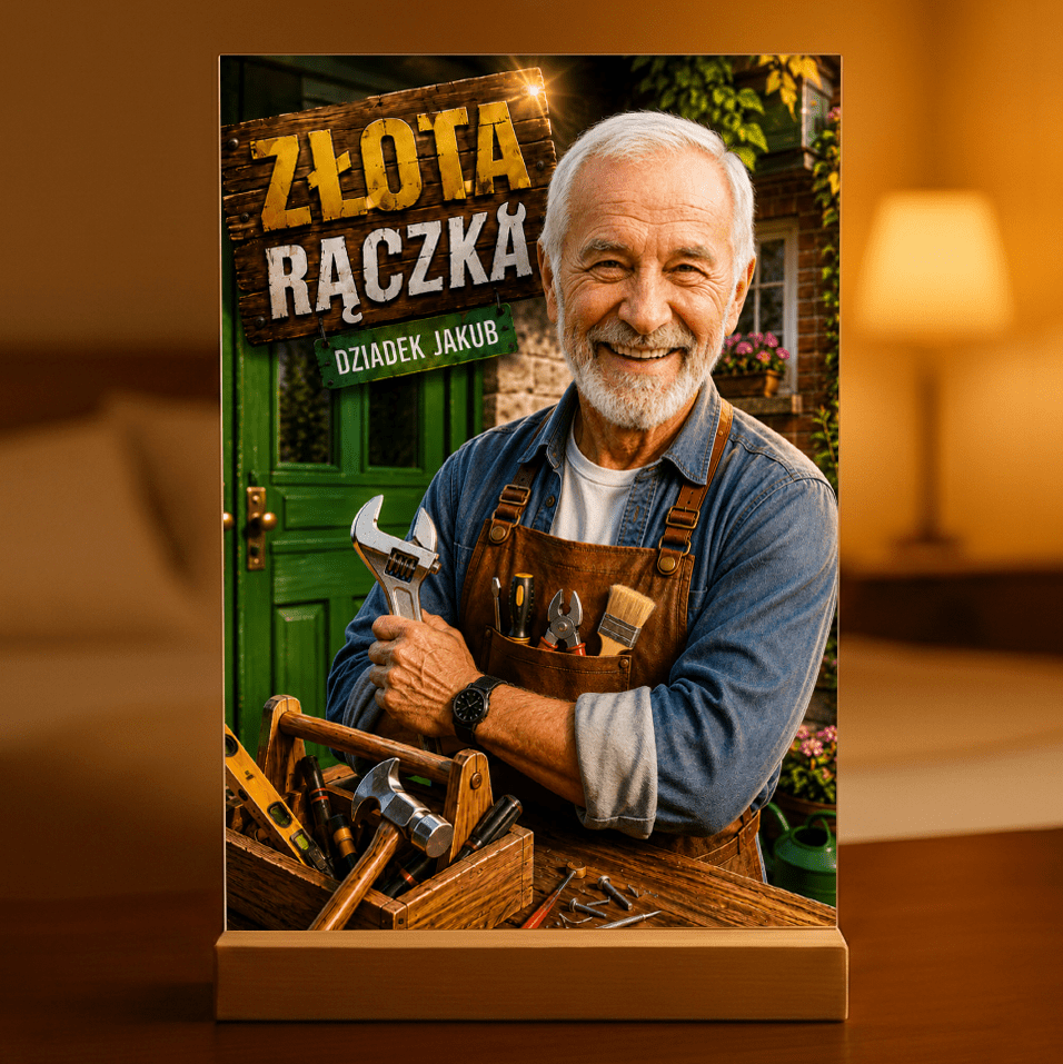 Zdjęcie na szkle akrylowym Złota Rączka prezent dla dziadka - idamell.com