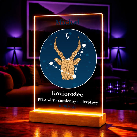 Zdjęcie na szkle akrylowym znak zodiaku prezent na imieniny - idamell.com