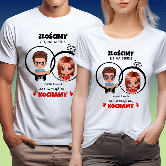 Zestaw 2 koszulek KOCHAMY SIĘ - spersonalizowany prezent dla pary - idamell.com
