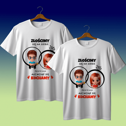 Zestaw 2 koszulek KOCHAMY SIĘ - spersonalizowany prezent dla pary - idamell.com