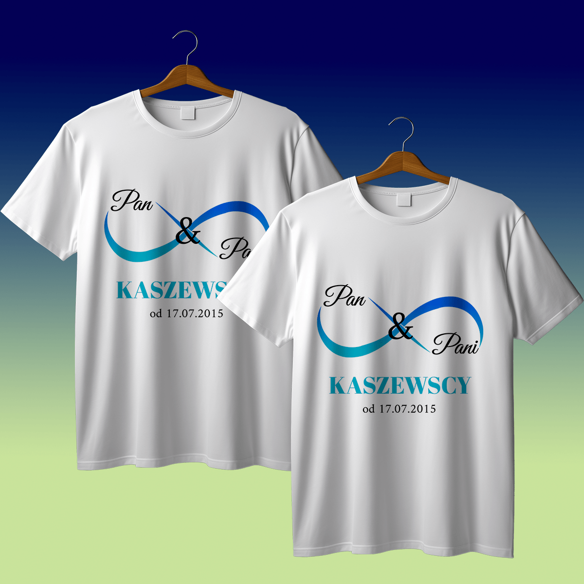 Zestaw 2 koszulek PAN & PANI - spersonalizowany prezent dla pary - idamell.com
