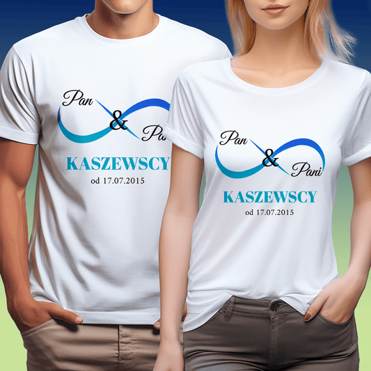 Zestaw 2 koszulek PAN & PANI - spersonalizowany prezent dla pary - idamell.com