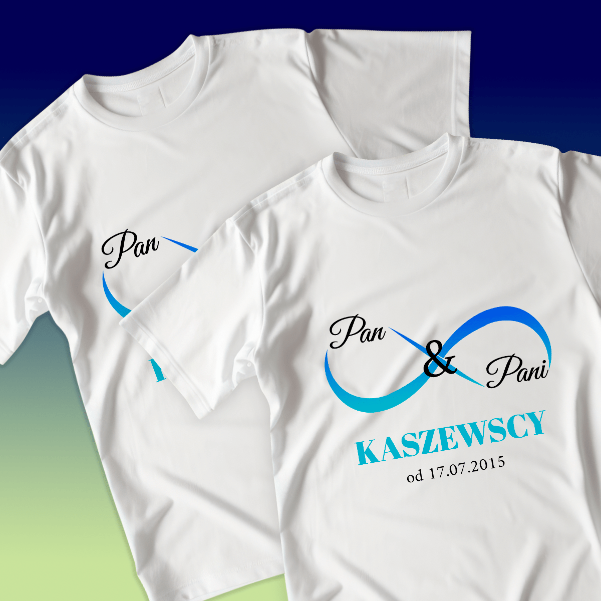 Zestaw 2 koszulek PAN & PANI - spersonalizowany prezent dla pary - idamell.com