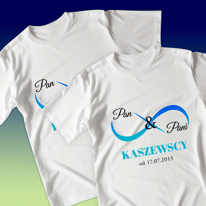 Zestaw 2 koszulek PAN & PANI - spersonalizowany prezent dla pary - idamell.com